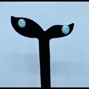 Sterling Silver larimar stud earrings